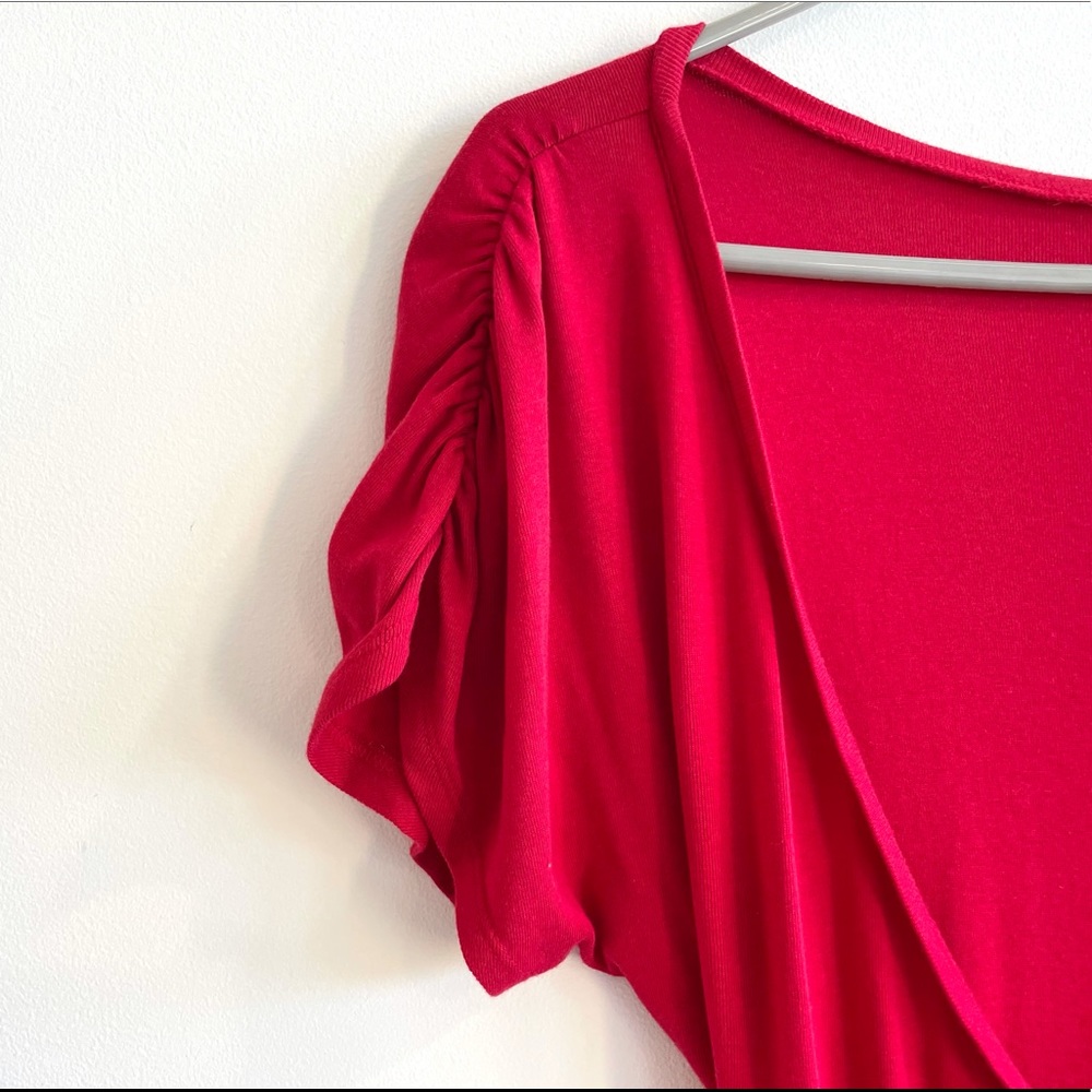Express Size Small Red Ruched Tunic - Picture 3 of 9